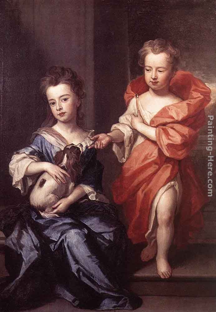 Edward and Lady Mary Howard painting - Godfrey Kneller Edward and Lady Mary Howard art painting